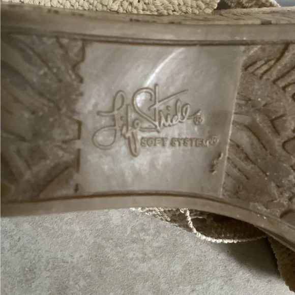 Life Stride Donna macramé wedge sandals EUC - Picture 10 of 10